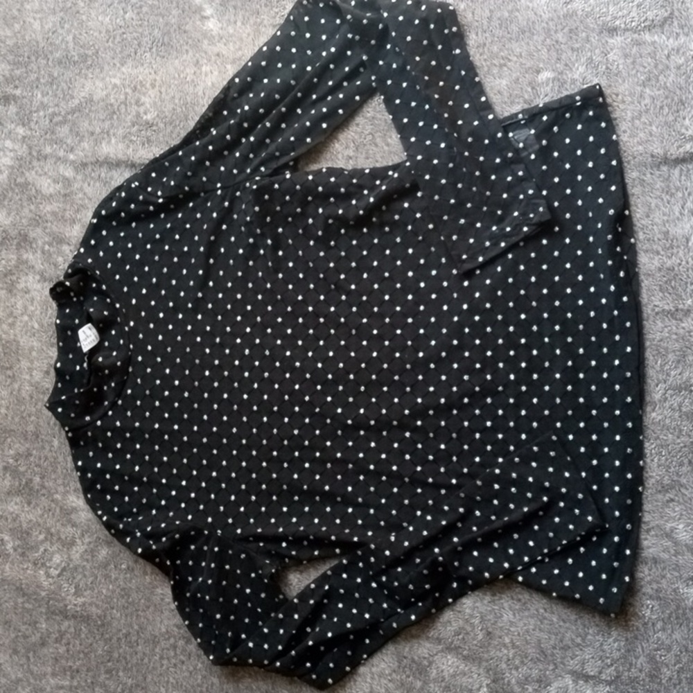 Black and silver glitter mesh mock neck